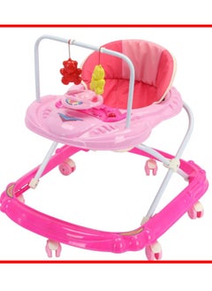 Baby Walker - Baby Walker - To Teach The Child To Walk - Easily Foldable And Adjustable In Height - To Teach Children To Walk And Strengthen Leg Muscles - Anti-Rolling And Fun Sitter Ideal For The Child With Toys - Pink Color