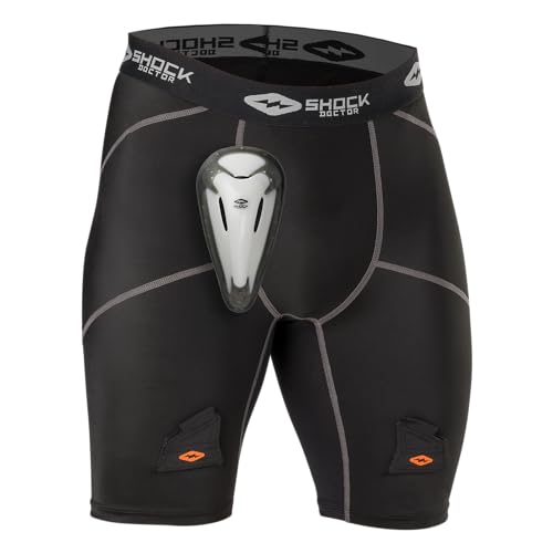 Shock Doctor Hockey Compression Short with BioFlex Cup Included for Adult Men Black - Image 1