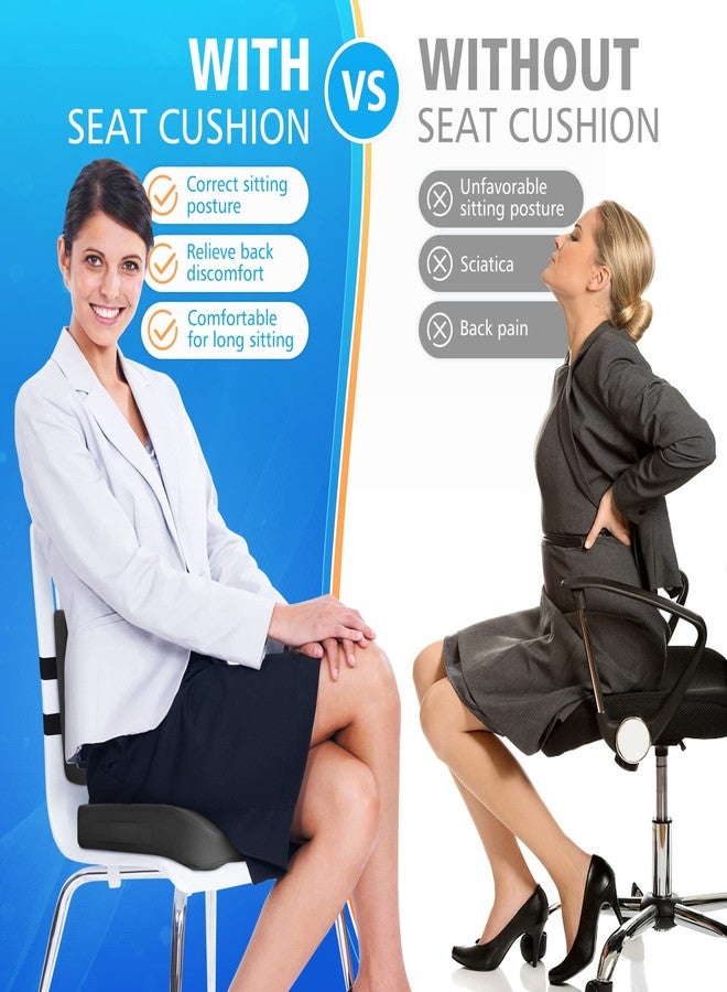 CushZone وسادة مقعد كوش زون، وسادة دعم أسفل الظهر مع حزام قابل للتعديل - وسائد كرسي لتخفيف آلام عرق النسا - مع غطاء قابل للغسل من إسفنج الذاكرة للسيارة والسفر والكرسي المتحرك - رمادي - Image 5