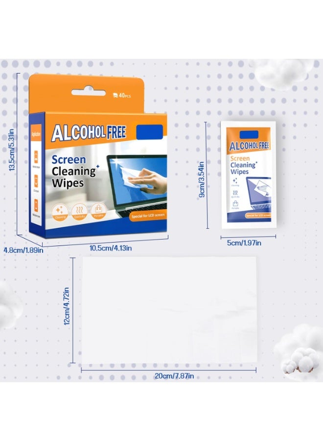 Generic Screen & Electronic Cleaning Wipes，Pre-Moistened Individual Wrapped (12 x20cm) TV Screen Cleaner, Computer Monitor, Laptop, Lens Camera Sunglass Wipes ，Sracth-Free Streak-Free，40 Pack  - Image 3