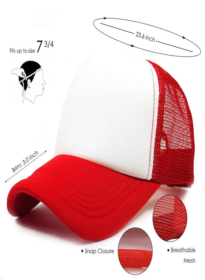 Popuid 12 Pack Sublimation Blanks Mesh Trucker Hats Bulk, DIY Printing Baseball Hat Wholesale, Sports Outdoor Snapback Dad Hat (Colorful, 12) - Image 2