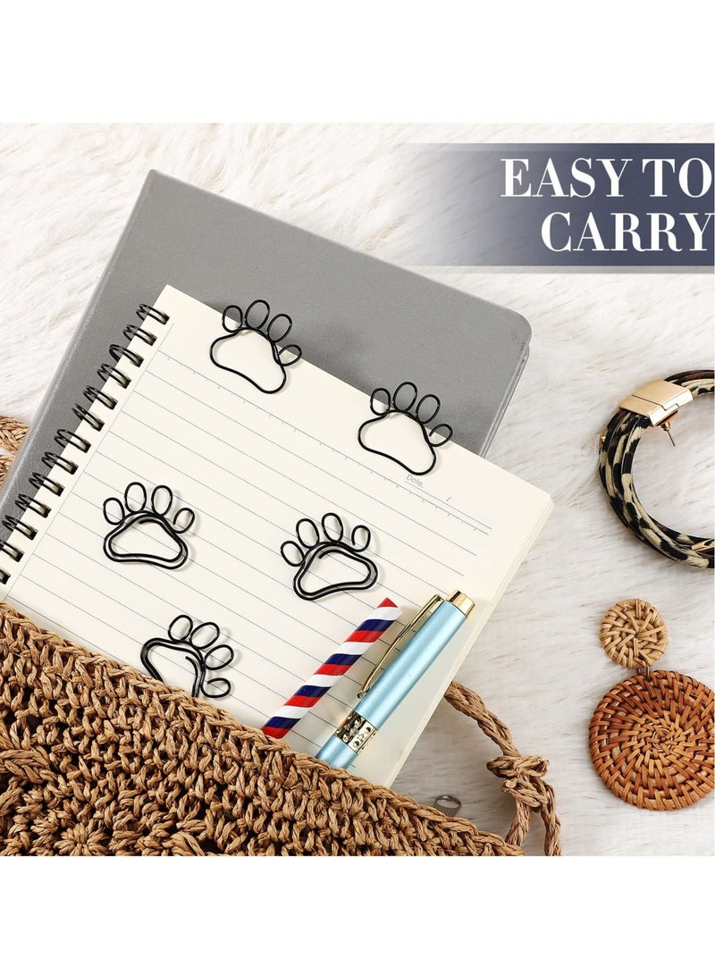 KASTWAVE 50 Adorable Paw Paper Clips - Cute Dog Shape Paperclips for Work, School, and Office Supplies - Perfect Animal Bookmark and Gift for Dog Lovers and Cat Lovers (Black) - Image 2