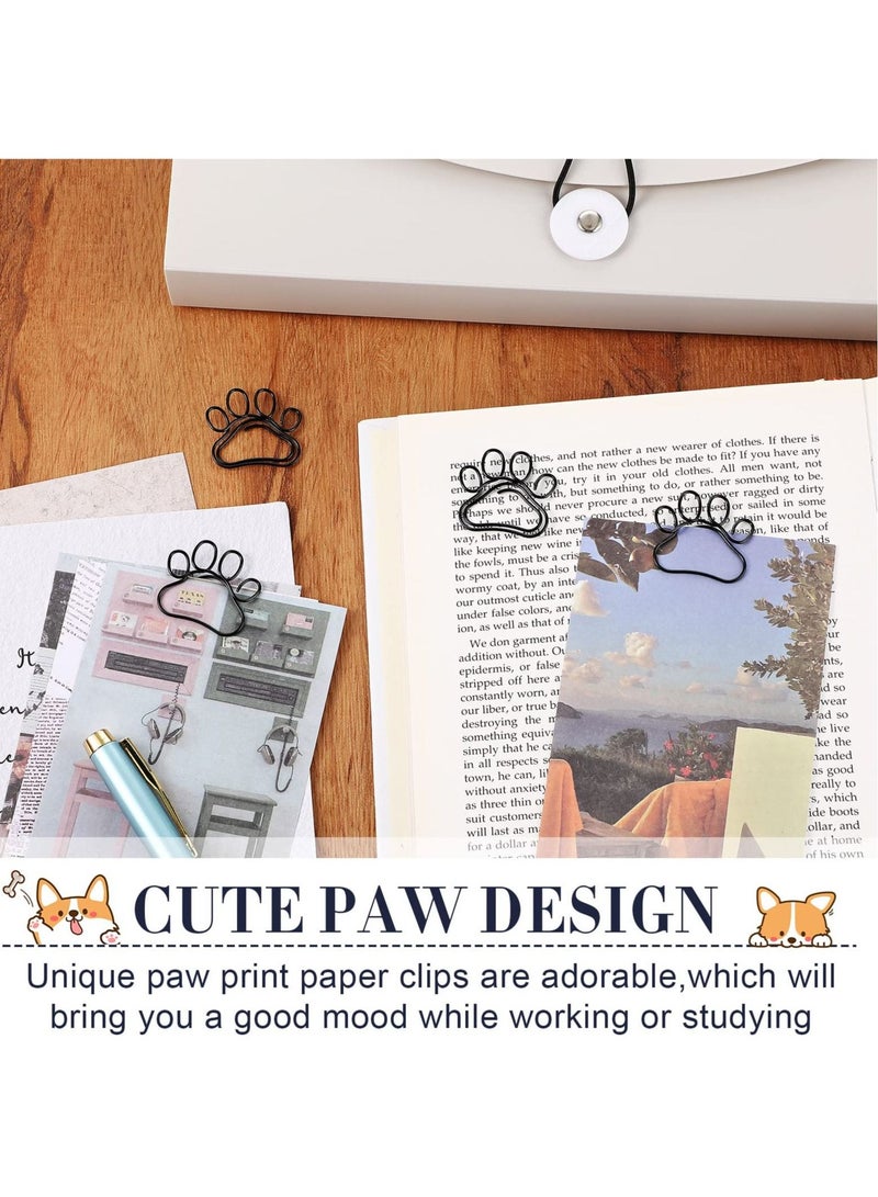 KASTWAVE 50 Adorable Paw Paper Clips - Cute Dog Shape Paperclips for Work, School, and Office Supplies - Perfect Animal Bookmark and Gift for Dog Lovers and Cat Lovers (Black) - Image 3