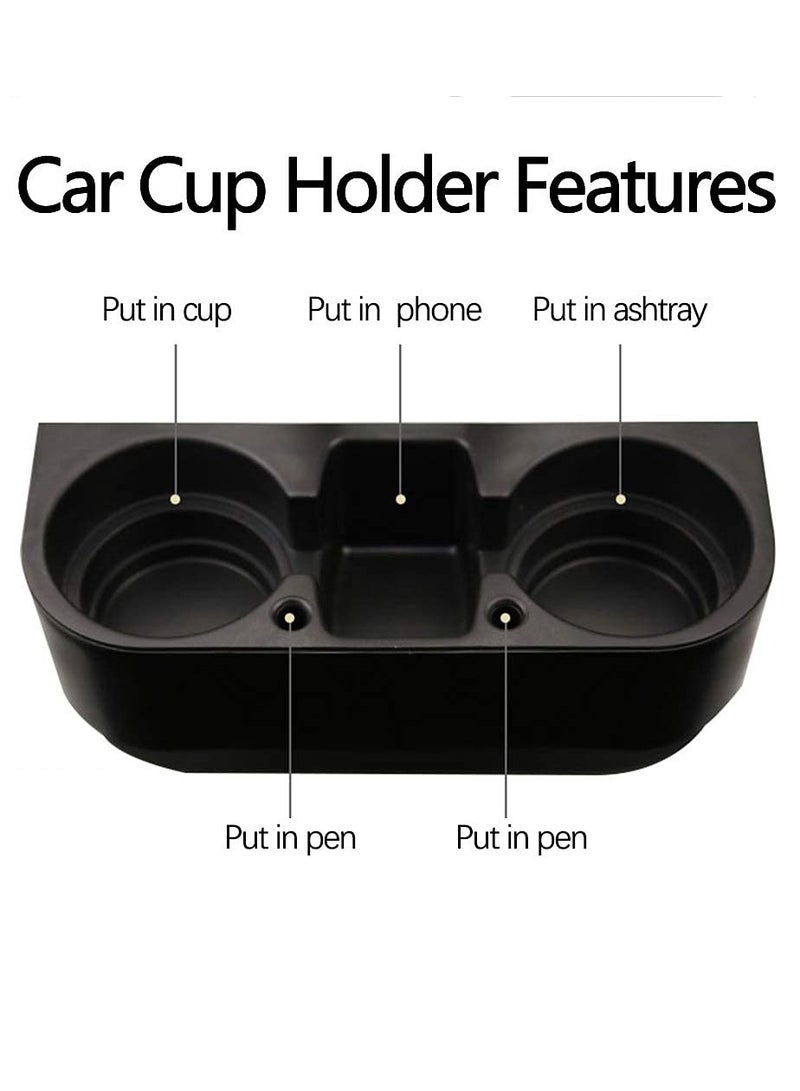 Excefore Car Cup Holder, 2Pcs Seat Cup Cell Phone Drinks Holder with Car Mesh Organizer - Image 3