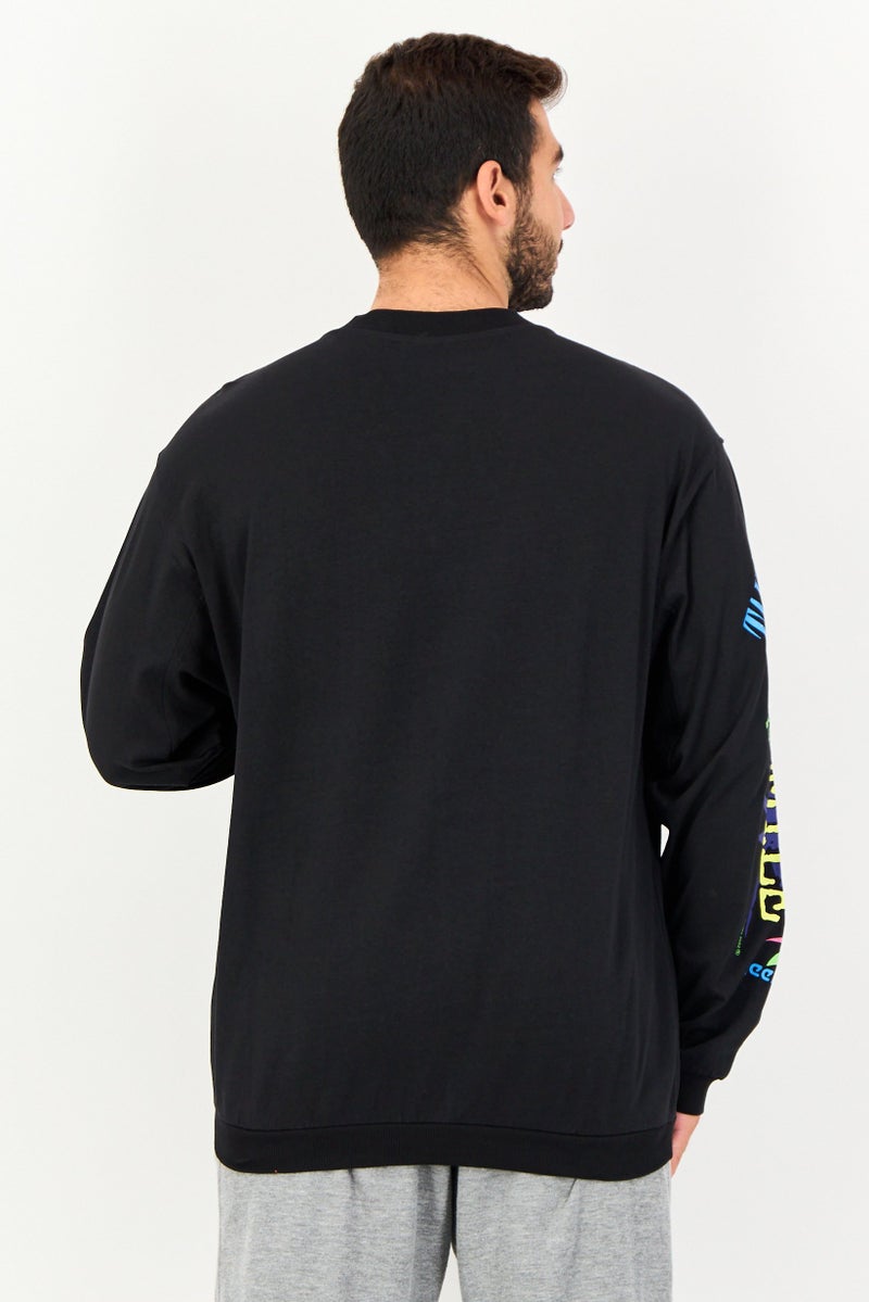 Reebok Men Sportswear Fit Long Sleeves Outdoor Sweatshirt, Black - Image 4