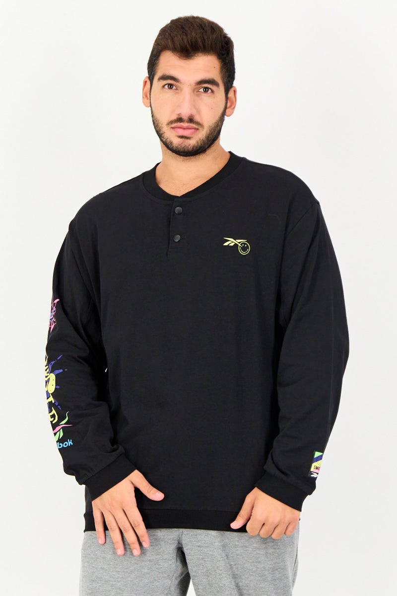 Reebok Men Sportswear Fit Long Sleeves Outdoor Sweatshirt, Black - Image 1