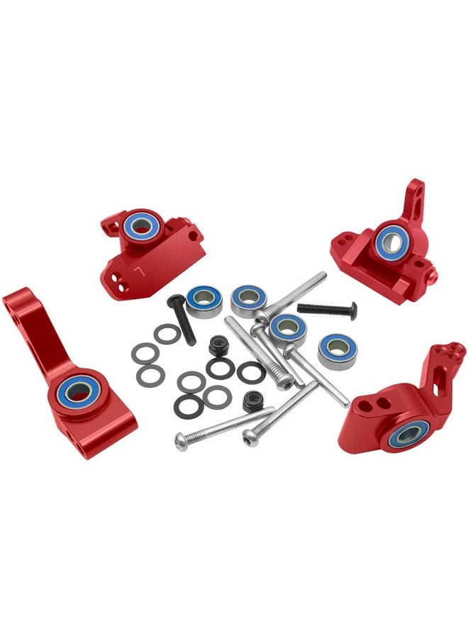 OGUNKE Ogrc Aluminum Front Caster Block&Steering Blocks And Rear Stub Axle Carriers Kit With Ball Bearings Upgrade Parts For Traxxas 1/10 2Wd Slash Stampede Rustler Replace 3632 3736 3752（Red） - Image 1