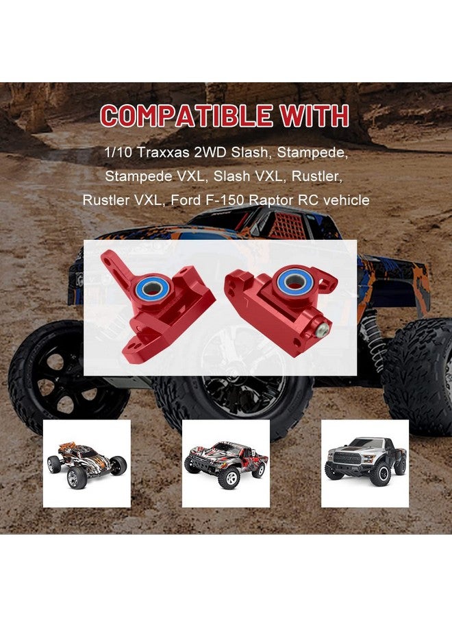 OGUNKE Ogrc Aluminum Front Caster Block&Steering Blocks And Rear Stub Axle Carriers Kit With Ball Bearings Upgrade Parts For Traxxas 1/10 2Wd Slash Stampede Rustler Replace 3632 3736 3752（Red） - Image 4