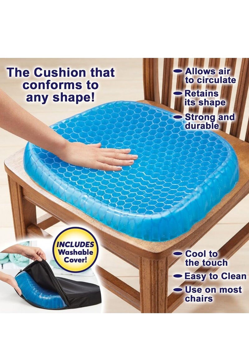 ماركة غير محددة وسادة مقعد هلامية من ComfortFlex - وسادة دعم ناعمة ومسامية لجليسة البيض لتوفير الراحة القصوى للمنزل والمكتب  - Image 1