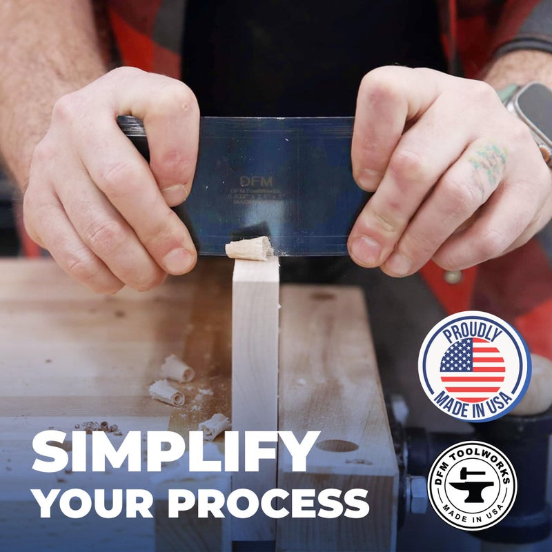 DFM Tool Works Rectangle Card Scraper - Precision Cabinet Multi-use Scraper for Woodworking, Wood Fine Finishers, Glue Scraper, Quality Handcrafted Card Shaping Tool - Made in USA, 2 Quantity - Blue - Image 3