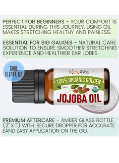 BodyJ4You BodyJ4You Jojoba Oil Piercing Aftercare | Stretched Ear Gauges Tragus Nose Septum Lip Navel | Natural Recovery Skin Moisturizer | 100% USDA Organic Pure Unrefined Wax | 0.17 Fl Oz  - Image 4