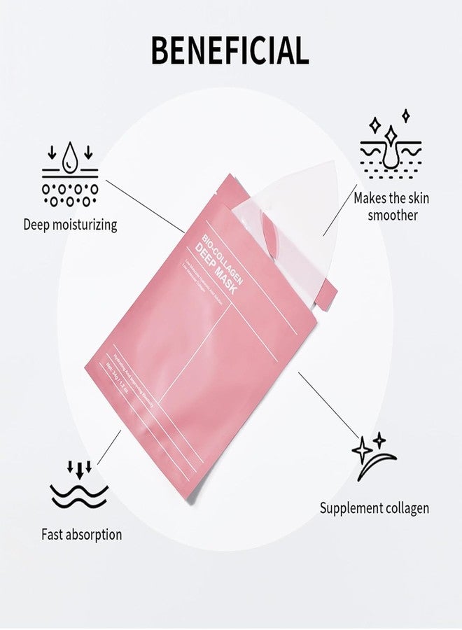 AADIVY Biio Collagen Face Mask Overnight - Hydrating Hydrogel Mask for Glowing Skin, Pore Minimizing & Skin Firming, Improves Elasticity, Unscented Sheet Mask for Face Care (Pack of 3) - Image 2