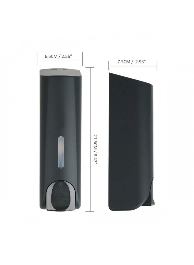 AUMIO Soap Dispenser Shower Gel Shampoo Conditioner Refillable Bottles ABS Wall Mount 350ml Black One Pack - Image 1