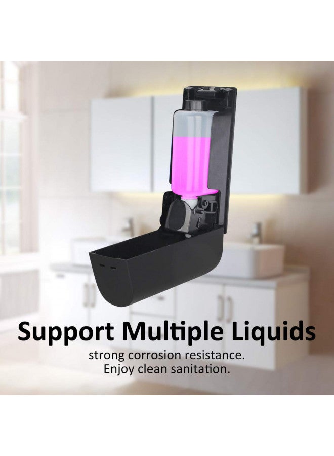AUMIO Soap Dispenser Shower Gel Shampoo Conditioner Refillable Bottles ABS Wall Mount 350ml Black One Pack - Image 3