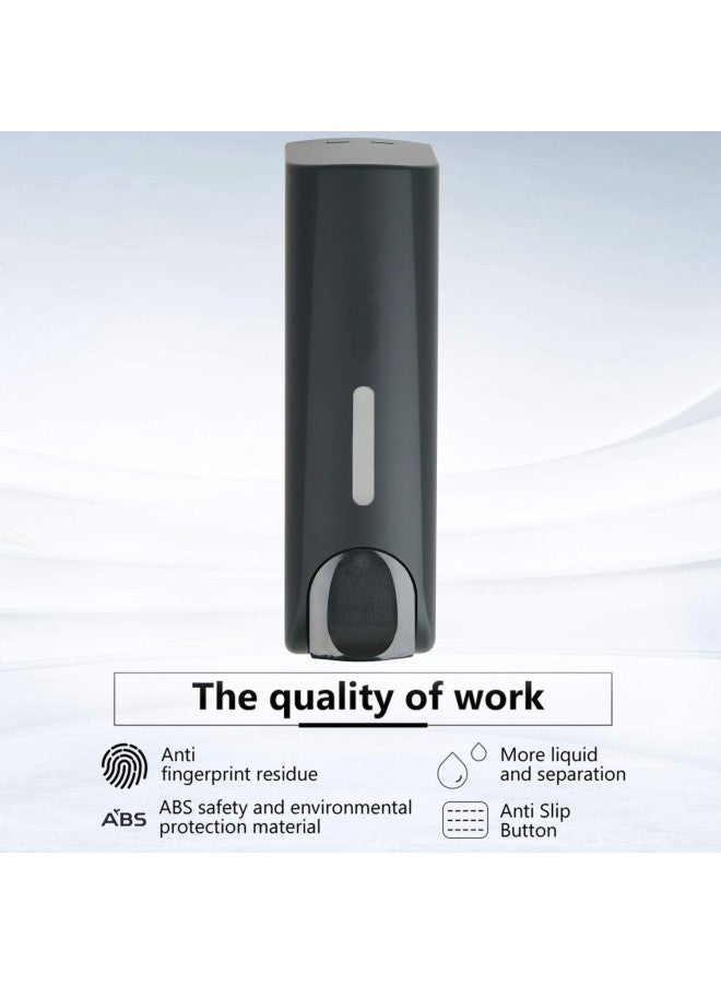 AUMIO Soap Dispenser Shower Gel Shampoo Conditioner Refillable Bottles ABS Wall Mount 350ml Black One Pack - Image 2