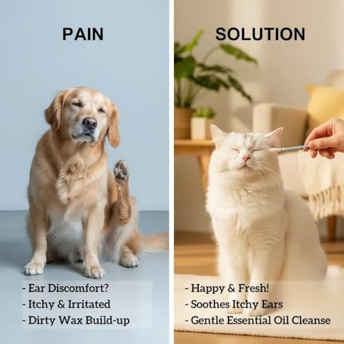 zimumoda 50 Pcs 2-in-1 Pet Ear Cleaning Cotton Swabs for Dogs & Cats - Essential Oil Infused Cat Ear Cleaner - Gentle Ear Wax Removal - Soothing Itch & Freshness - Individually Wrapped for Easy Use - Image 5