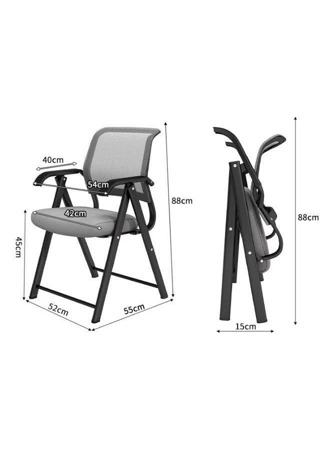 Aikenn AIkenn Foldable Office Chair No Installation Required Folding Chair with Padded Seats Multi-functional Portable Chair for Home Dining Office Outdoor Fishing Black  - Image 3