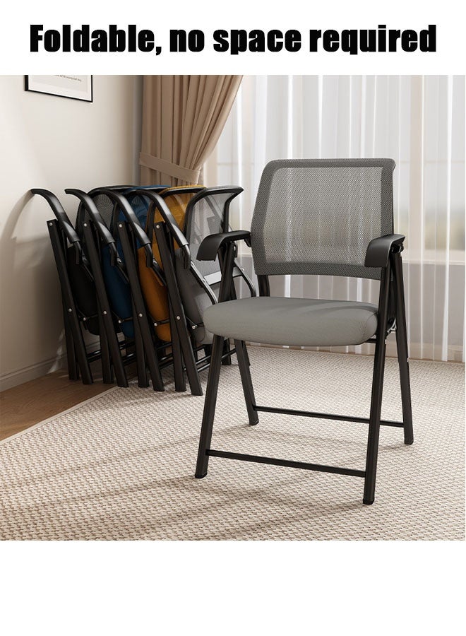 Aikenn AIkenn Foldable Office Chair No Installation Required Folding Chair with Padded Seats Multi-functional Portable Chair for Home Dining Office Outdoor Fishing Black  - Image 2