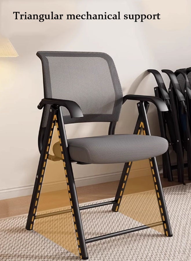 Aikenn AIkenn Foldable Office Chair No Installation Required Folding Chair with Padded Seats Multi-functional Portable Chair for Home Dining Office Outdoor Fishing Black  - Image 5
