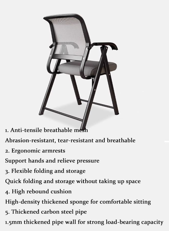 Aikenn AIkenn Foldable Office Chair No Installation Required Folding Chair with Padded Seats Multi-functional Portable Chair for Home Dining Office Outdoor Fishing Black  - Image 4