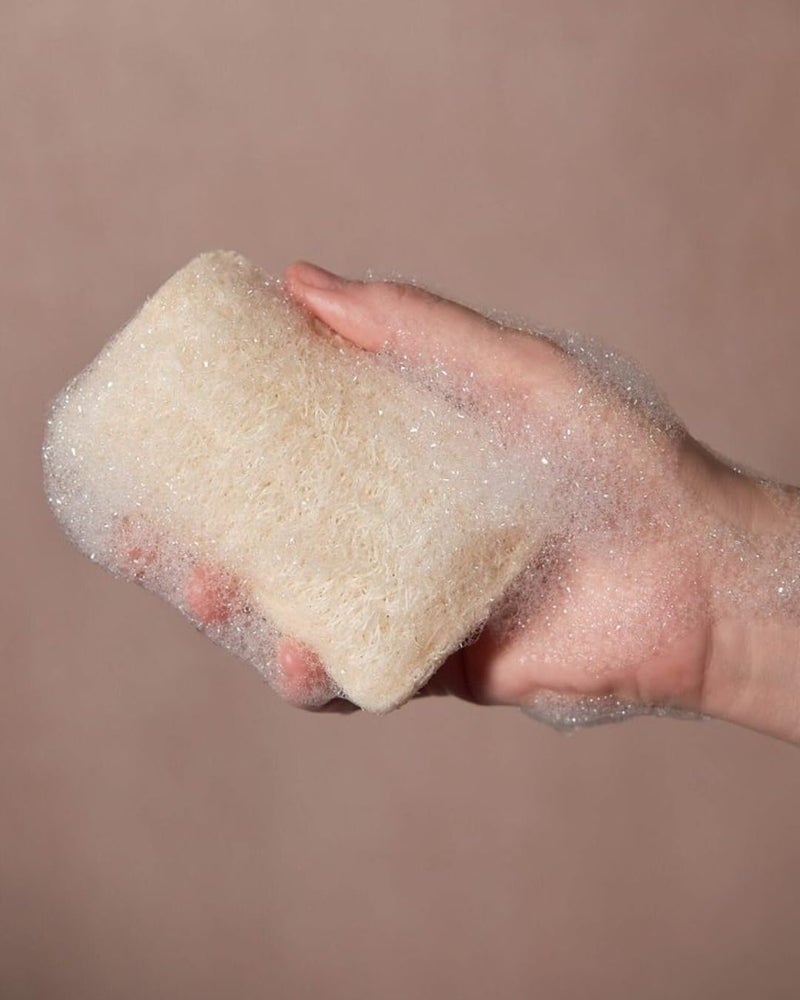 MARMORIS ECOM Natural Loofah Body Scrubber, Organic Eco-Friendly Bath Sponge, Gentle Exfoliating Loofah with Hanging Loop, Ideal for Women & Men, Ridge Gourd Fibre, Lightweight Cleansing Scrub (Rectangle- Pack of 3) - Image 4
