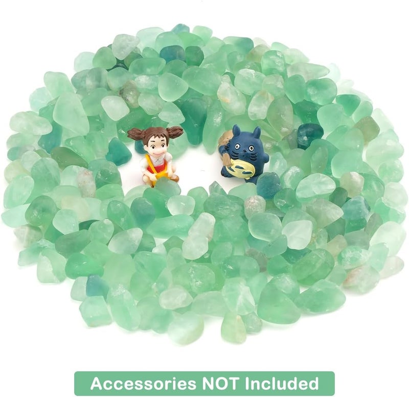 Wayber 1 Lb/460g Natural Green Quartz Crystal Stones Irregular Aquarium Pebbles Rock Sands for Turtle Tank/Succulent Plants/Vase Decoration (Fill 1 Cup) - Image 2