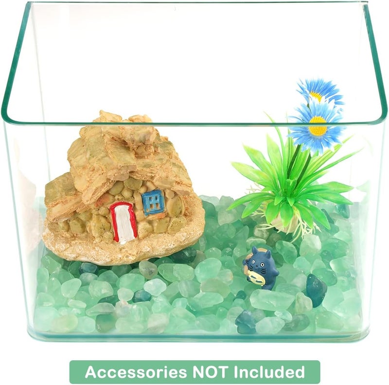 Wayber 1 Lb/460g Natural Green Quartz Crystal Stones Irregular Aquarium Pebbles Rock Sands for Turtle Tank/Succulent Plants/Vase Decoration (Fill 1 Cup) - Image 3