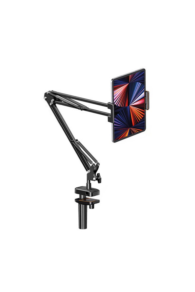 black Tablet Stand Rotatable Phone Stand Long Arm Metal 180° Adjustable Holder For iPad Pro Mini Air
