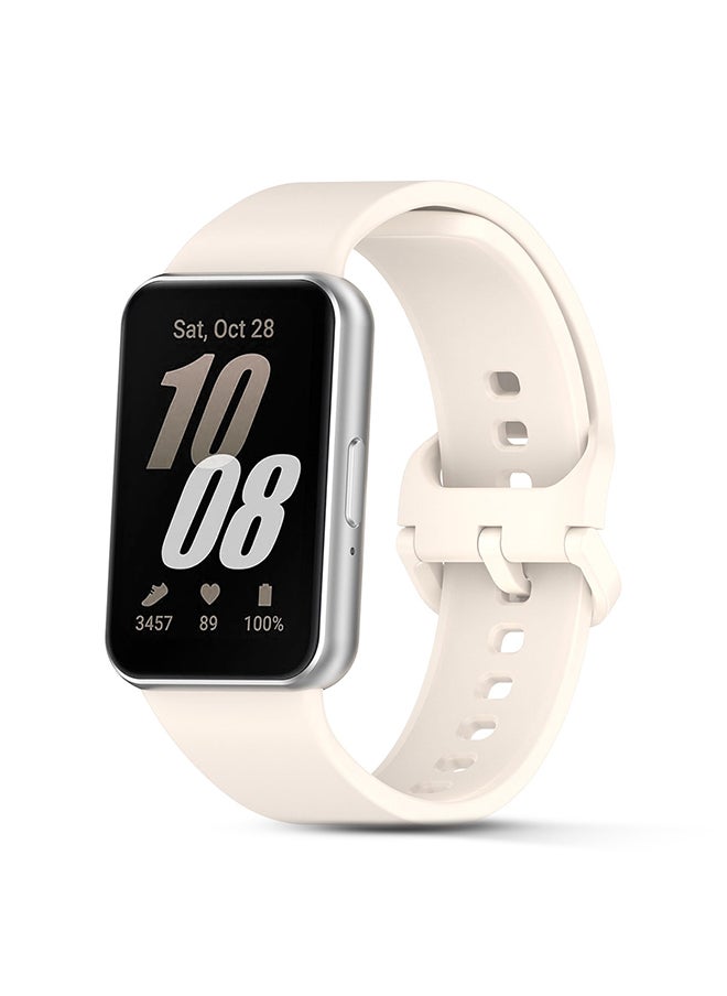 O Ozone Silicone Band For Samsung Galaxy Fit 3, Soft Adjustable Sport Breathable Replacement Watch Strap Loop for Men Women- Beige/ivory  - Image 1