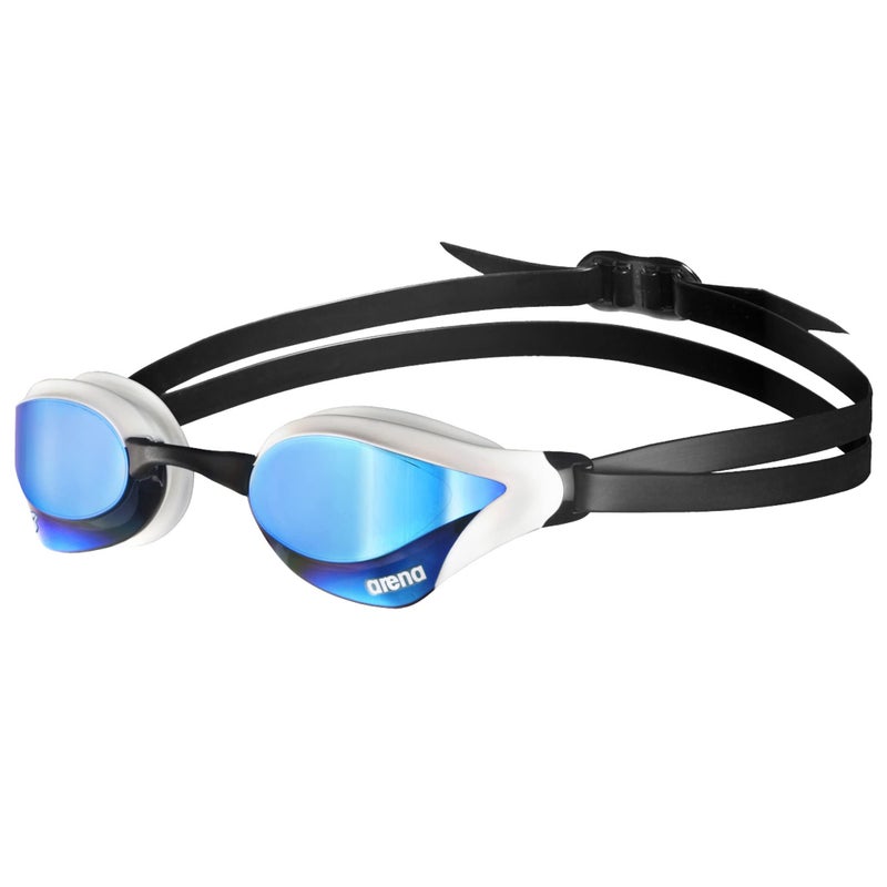 ARENA Unisex Cobra Core Racing Swim Goggles Pro Competitive Swimmers Men and Women Swipe Anti-Fog Coating Polycarbonate Hard Mirror Lens, Blue/White - Image 1