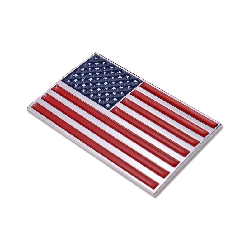 Fsforcar 3D American Flag Metal Car Sticker, 3.15" x 2" USA Flag Decal, Zinc Alloy Emblem for Truck, Car, Motocycle, Boat (Original) - Image 1