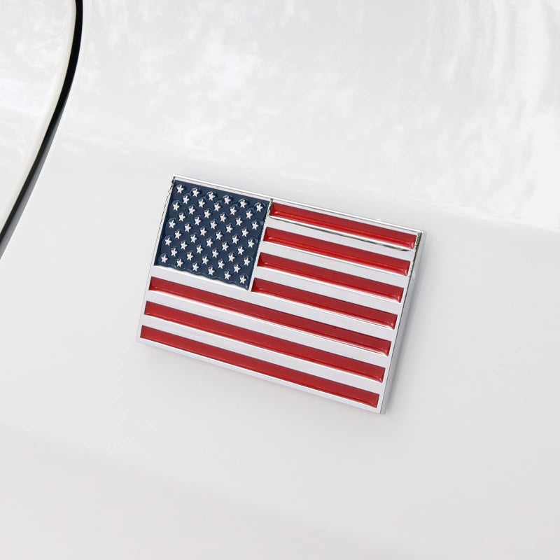 Fsforcar 3D American Flag Metal Car Sticker, 3.15" x 2" USA Flag Decal, Zinc Alloy Emblem for Truck, Car, Motocycle, Boat (Original) - Image 3