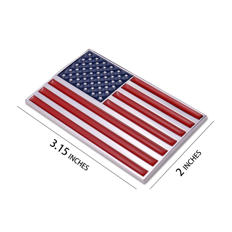 Fsforcar 3D American Flag Metal Car Sticker, 3.15" x 2" USA Flag Decal, Zinc Alloy Emblem for Truck, Car, Motocycle, Boat (Original) - Image 4