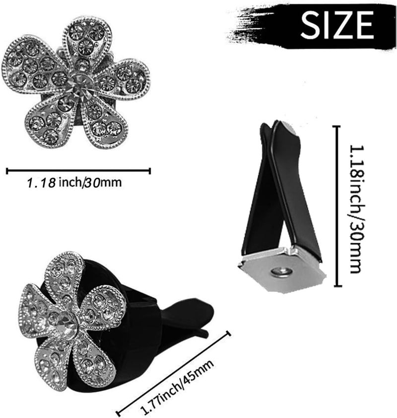 LARDROK 5 Pcs Car Vent Clip,Bling Flower Air Fresheners Vent Clips,Car Diffuser Rhinestone Car Interior Decoration Charm Accessories - Image 2