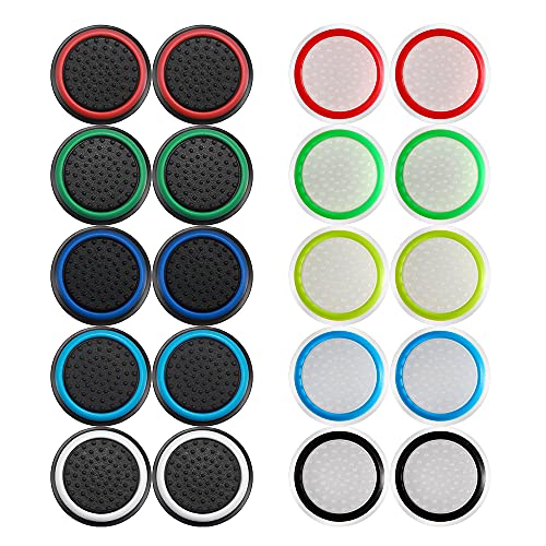 RGEEK 20Pieces Analog Stick Joystick Controller Performance Thumb Grips Compatible with PS5, PS4, Xbox One, Xbox Series X/S Controller Joystick Grips - Image 1