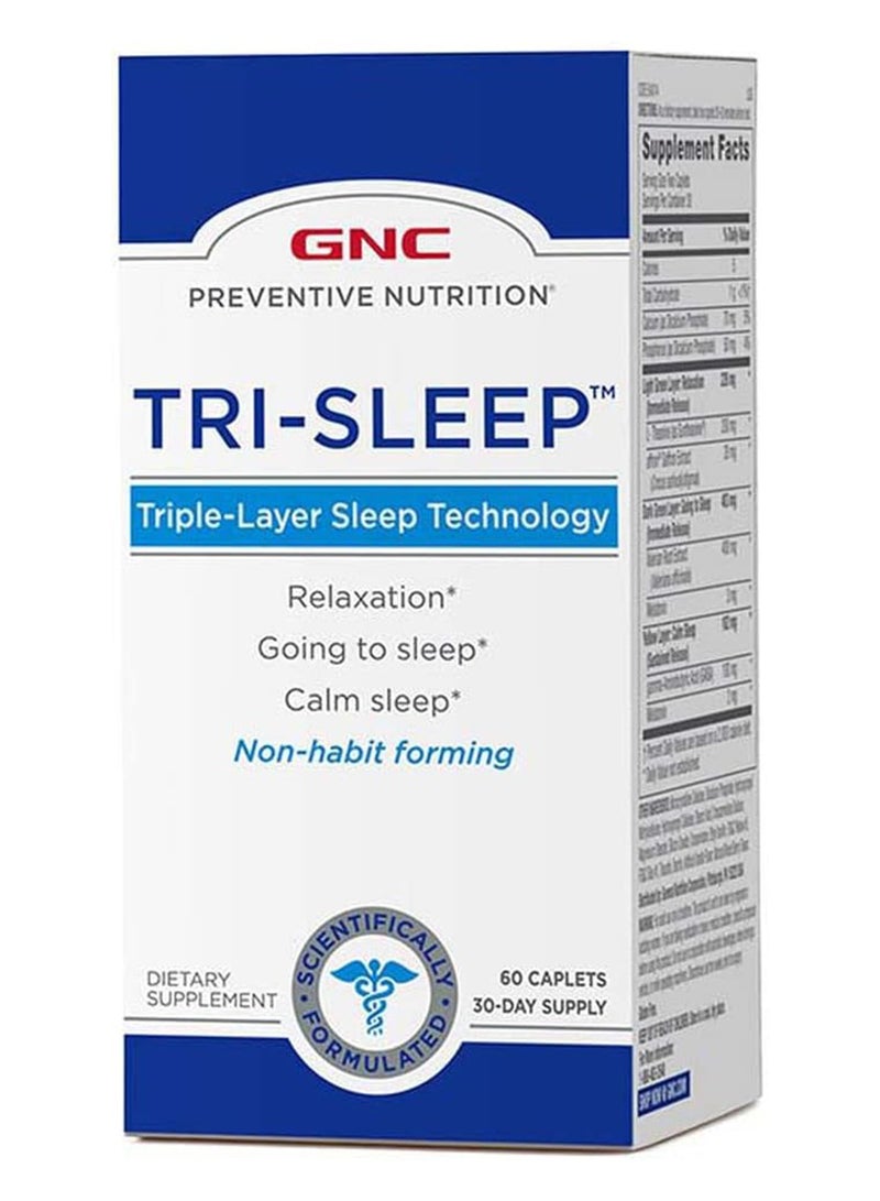 GNC Preventive Nutrition Trisleep 60 Caplets 30 Servings - Image 1