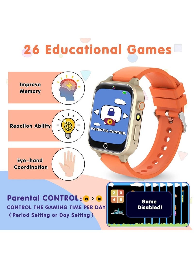 Watch for 4-12 Year-old Kids, Comes with Video, Camera, Music Player Functions and 26 Games (Orange)