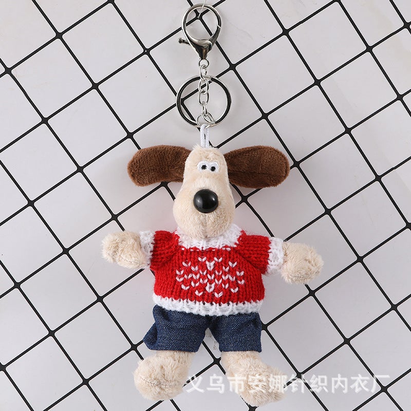 14cm Trendy Dog Charm Doll Sweater Accessory Red White Cuff Sweater Doll 