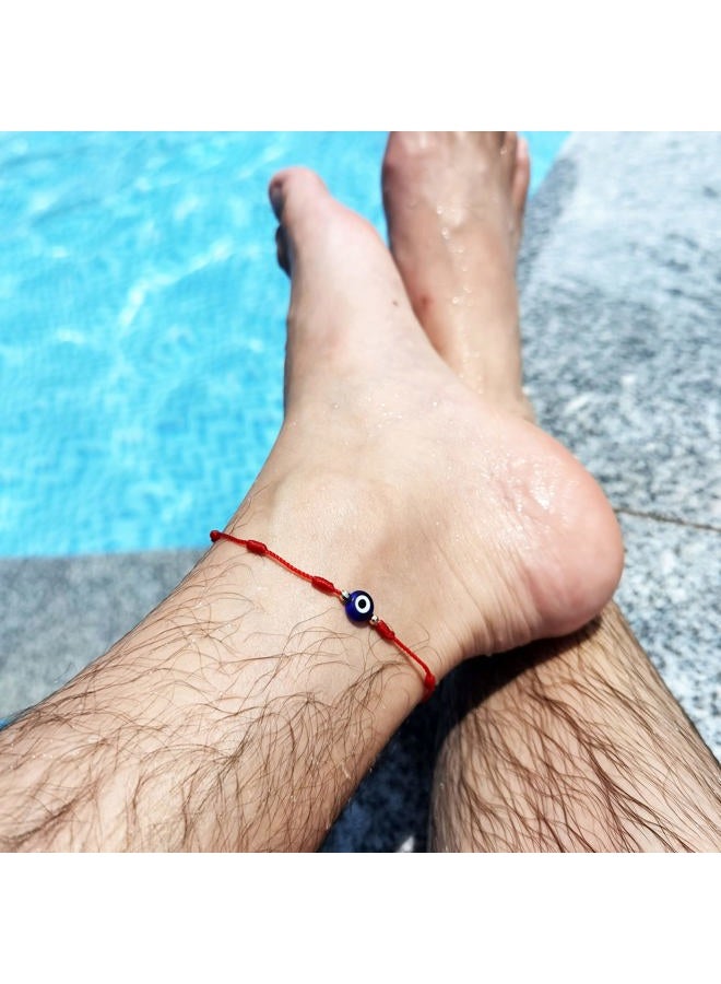 MAKBAK Evil Eye 7 Knot Lucky Bracelets for Women Men Adjustable Lucky Amulet Black Red String Bracelet for Protection Family Friends (Red, Bronze) - Image 5
