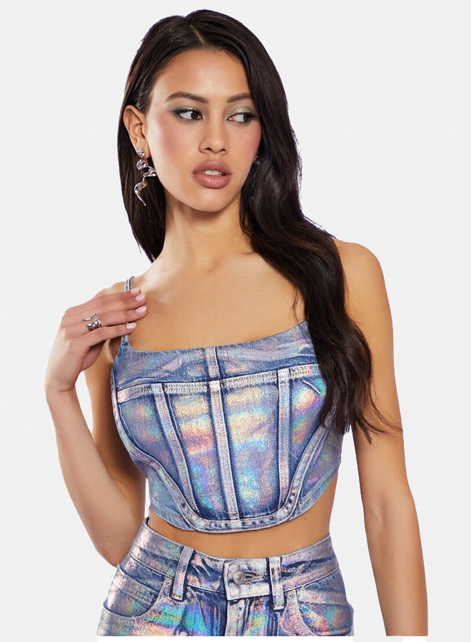 FOREVER 21 Iridescent Cropped Cami - Image 1
