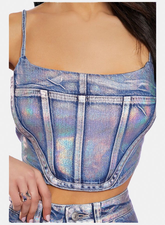 FOREVER 21 Iridescent Cropped Cami - Image 2