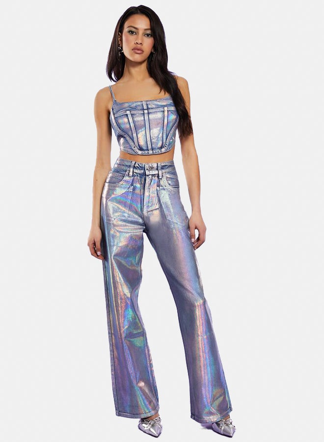 FOREVER 21 Iridescent Cropped Cami - Image 5
