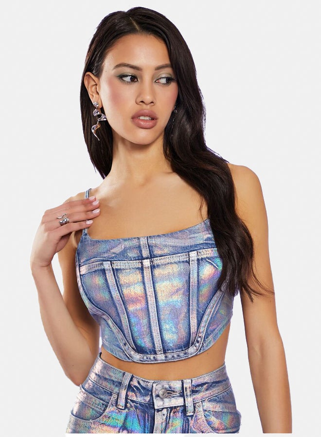 FOREVER 21 Iridescent Cropped Cami - Image 3