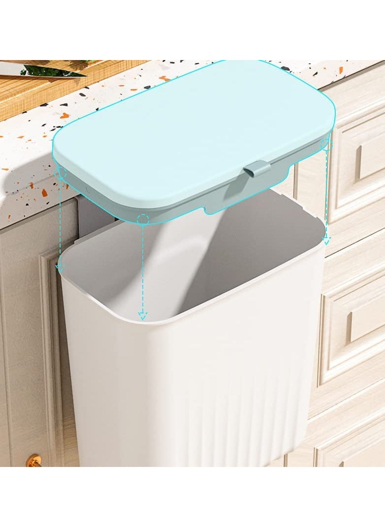PROSFIA PROSFIA Trash Can Waste Bin Wall Mounted Counter Waste Compost Bin Kitchen Cabinet Door Hanging Trash Can With Lid Small Compact Garbage Can For Kitchen Drawer Bedroom Dorm Garbage Container Bin  - Image 4