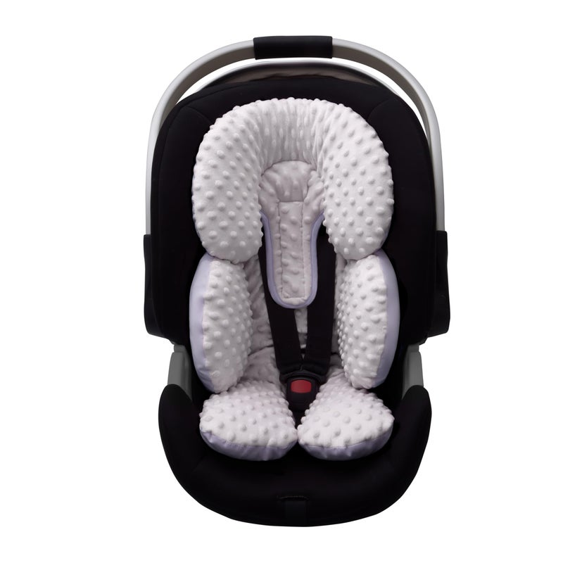 Pro Goleem Infant Car Seat Head Neck Body Support, Ultra-Soft Minky and Microfiber Newborn Car Seat Insert, Perfect for Car Seat, Stroller, 2-in-1 Reversible, for Boys and Girls, Gray - Image 1