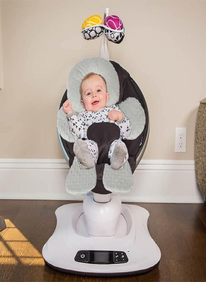 Pro Goleem Pro Goleem Infant Car Seat Head Neck Body Support, Ultra-Soft Minky and Microfiber Newborn Car Seat Insert Cushion, Perfect for Car Seat, Stroller, 2-in-1 Reversible, for Boys and Girls, Gray - Image 2