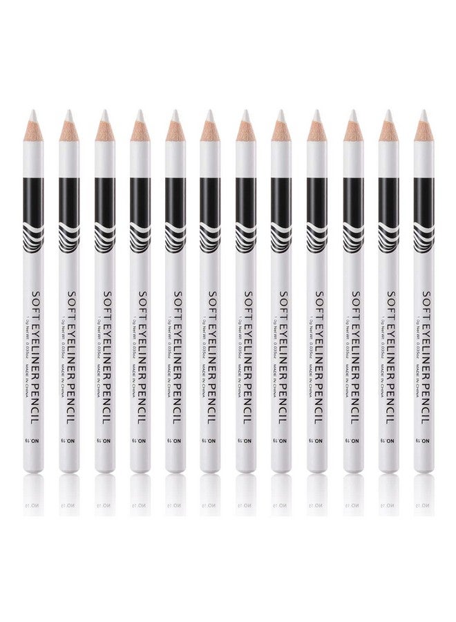 Go Ho 12 PCS White Eyebrow Eyeliner Pencils,White Eyeshadow Makeup Pen,Sweatproof Eye Highlighter Makeup Pencil,Long-lasting Nice Color Eye Brow Gel Pen,Brow Tint Pencils（White） - Image 1