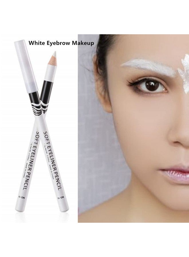 Go Ho 12 PCS White Eyebrow Eyeliner Pencils,White Eyeshadow Makeup Pen,Sweatproof Eye Highlighter Makeup Pencil,Long-lasting Nice Color Eye Brow Gel Pen,Brow Tint Pencils（White） - Image 2
