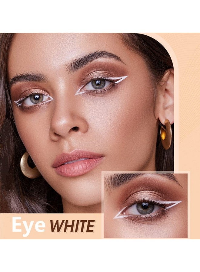 Go Ho 12 PCS White Eyebrow Eyeliner Pencils,White Eyeshadow Makeup Pen,Sweatproof Eye Highlighter Makeup Pencil,Long-lasting Nice Color Eye Brow Gel Pen,Brow Tint Pencils（White） - Image 4