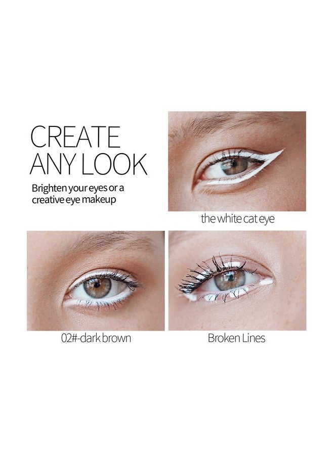 Go Ho 12 PCS White Eyebrow Eyeliner Pencils,White Eyeshadow Makeup Pen,Sweatproof Eye Highlighter Makeup Pencil,Long-lasting Nice Color Eye Brow Gel Pen,Brow Tint Pencils（White） - Image 3